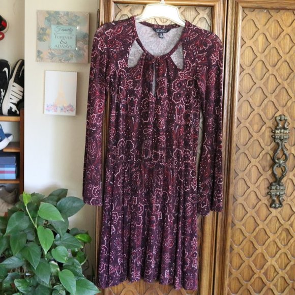 American Eagle Boho Paisley Bell Sleeve Dress - NWOT, XXS! - Picture 2 of 16